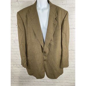 Riserva Luciano Franzoni US Made Brown 2 Button Check Blazer Jacket 48 READ